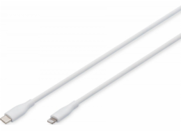 Digitus Silikonový napájecí kabel USB-C – Lightning, USB 2.0 60W, MFI Certified, 1m bílý