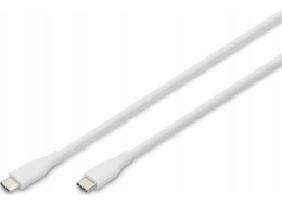 Digitus Silikonový napájecí kabel USB-C – USB-C, USB 2.0 60W, 0,5 m bílý