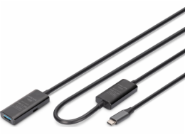 Digitus Aktivní USB-C - prodlužovací kabel USB-A, USB 3.2 Gen1 5Gbps, 10m
