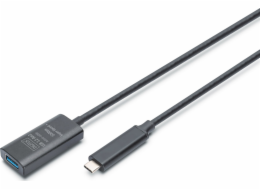 Digitus Aktivní USB-C – prodlužovací kabel USB-A, USB 3.2 Gen2, 10 Gb/s, 5 m