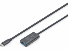 Digitus Aktivní prodlužovací kabel, USB 3.2 Gen1 5Gbps, USB-C - USB-A, 5m