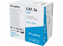 Lanberg LAN kabel UTP cat.5E 100M Wire CU grey fluke prošel