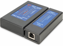 Digitus Tester LED síťových a komunikačních kabelů, Cat.5e-Cat.6A, (RJ45, RJ12, RJ11), Auto-Scan s PoE