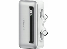 USAMS Powerbanka 4500mAh 20W USB-C/Lightning Fast Charge stříbrná