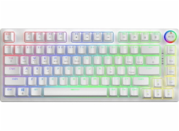 Savio Bezdrátová mechanická klávesnice PHENIX WHITE Gateron žlutá, ABS