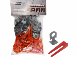 AWTools Systém vyrovnávání dlaždic 7-14mm klíny 50ks + klip 50ks (AW30363)