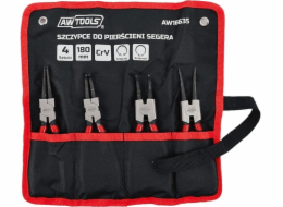 AWTools kleště na pojistné kroužky 180 4dílné pouzdro (AW16635)