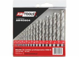AWTools HSS válcová vrtačka 1,5 2 7 4,5 4 5,5 5 1 3 2,5 3,5 6 10 6,5 7,5 8 8,5 9 Sada 9,5 mm (AW41203)