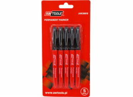 AWTools PERMANENTNÍ ZNAČKY TENKÉ ČERNÉ 5ks. AW29610