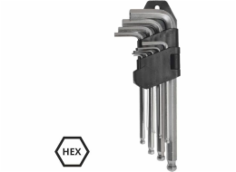 AWTools Sada šestihranných klíčů typ L 1,5-10mm s kuličkou 9 ks. (AW40528)