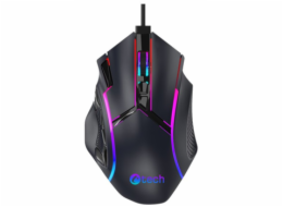 C-TECH Herní myš Akali, 12800 DPI, RGB podsvícení, USB, Černá