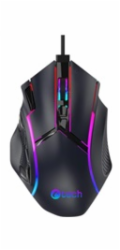 C-TECH Herní myš Akali, 12800 DPI, RGB podsvícení, USB, Černá