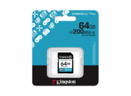 Kingston Canvas Go! Plus - Paměťová karta flash - 64 GB - Video Class V30 / UHS-I U3 / Class10 - SDXC UHS-I
