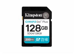 Kingston Canvas Go! Plus - Paměťová karta flash - 128 GB - Video Class V30 / UHS-I U3 / Class10 - SDXC UHS-I
