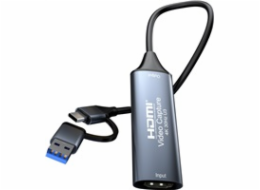 PremiumCord HDMI capture/grabber pro záznam Video/Audio signálu do počítače s konektorem USB3.0 a USB-C