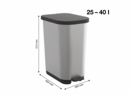 ROTHO Ribo Silver - odpadkový koš s pedálem – 35l