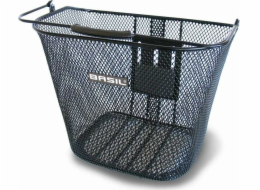 Přední košík Basil BASIL BREMEN KF, ocel, černý + montážní deska košíku BASIL KLICKFIX ADAPTER, odnímatelný montážní systém na řídítka (bez držáku) (NOVINKA)