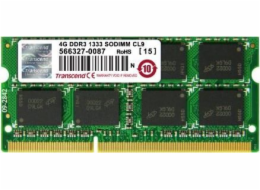 Paměť notebooku Transcend JetRam, SODIMM, DDR3, 4 GB, 1333 MHz, CL9 (JM1333KSN4G)