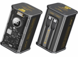 Powerbanka Wekome Powerbanka 20000 mAh Super rychlé nabíjení s vestavěným kabelem USB-C PD 20W & Lightning + USB-A QC3.0 22,5W černá