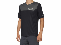 100% Pánské tričko 100% AIRMATIC Jersey krátký rukáv černá uhlová vel. XL (NOVINKA 2022)