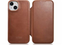 iCarer iCarer CE Oil Wax Premium Leather Folio Case iPhone 14 Plus Kožené pouzdro s magnetickým Flip MagSafe Brown (AKI14220707-BN)