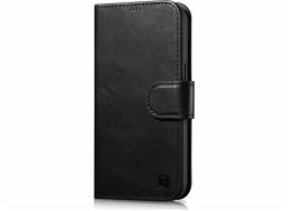 iCarer iCarer Oil Wax Wallet Case 2v1 iPhone 14 Pro Kožené pouzdro s odklápěcím anti-RFID černým (WMI14220722-BK)