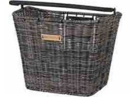 Basil BASIL BREMEN RATTAN LOOK Ratanový košík na řídítka KF + BASIL KLICKFIX ADAPTER PLATE systém uchycení košíku odnímatelný (bez držáku) přírodní hnědá (NOVINKA)