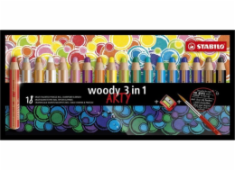 Stabilo Woody Arty tužky 3v1 18 barev + ořezávátko (381315)