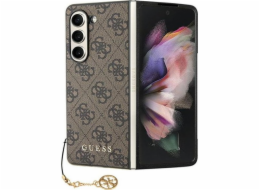 Pouzdro Guess Guess GUHCZFD5GF4GBR Pevné pouzdro na Samsung Galaxy Z Fold 5 4G Charms Collection hnědé/hnědé