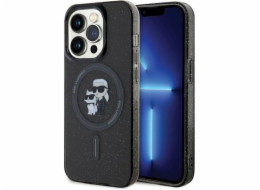 Karl Lagerfeld Karl Lagerfeld KLHMP15LHGKCNOK iPhone 15 Pro 6.1 černo/černý pevný obal Karl&Choupette Glitter MagSafe
