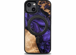 Pouzdro BeWood iPhone 15 Plus MagSafe ze dřeva a pryskyřice Bewood Unique Violet – fialové a černé