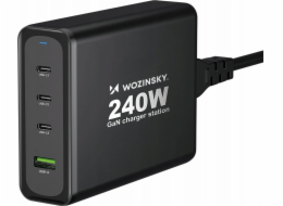 Wozinsky nabíječka Wozinsky WGCSB 240W GaN nástěnná nabíječka USB-A / 3 x USB-C - černá