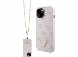 Guess Guess GUHCP15SP4TDSCPP iPhone 15 6.1 růžové/růžové pevné pouzdro Crossbody 4G kovové logo