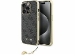 Guess Guess GUHCP15LGF4GGR iPhone 15 Pro 6.1 šedý/šedý pevný obal 4G Charms Collection