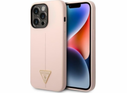 Logo Guess Guess silikonový trojúhelník – pouzdro iPhone 14 Pro Max (růžové)