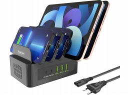 Nabíječka T-Phox LAD SIEC T-PHOX POWERHUB DUAL PORT 100W 2xUSB-C/3xUSB DOKOVACÍ STANICE ČERNÁ