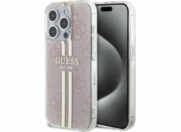 Guess Guess GUHCP15LH4PSEGP iPhone 15 Pro 6.1 růžový/růžový pevný obal IML 4G Gold Stripe