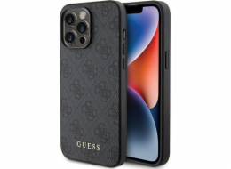 Guess Guess GUHCP15XG4GFGR iPhone 15 Pro Max 6.7 šedý/šedý pevný obal 4G kovové zlaté logo