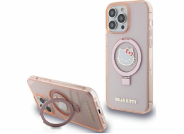 Sourcing Hello Kitty HKHMP15XHRSGEP iPhone 15 Pro Max 6,7 růžové/růžové pevné pouzdro Ring Stand Glitter Electrop Logo MagSafe