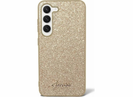 Guess Guess Guess Glitter Flakes kovové logo pouzdro – Samsung Galaxy S24+ pouzdro (zlaté)