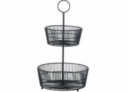 Boltze Dekorativní talíř černý GEA, dvě úrovně, výška 44 cm