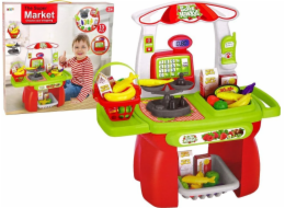 LeanToys Set Supermarket Nákupní košík Měřítko Potraviny