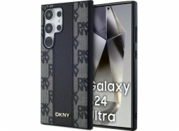 DKNY DKNY kožený kostkovaný mono vzor MagSafe – pouzdro Samsung Galaxy S24 Ultra (černé)