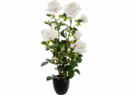 Atmosphera Umělá hrnková rostlina ROSE BUSH, 74 cm, bílá