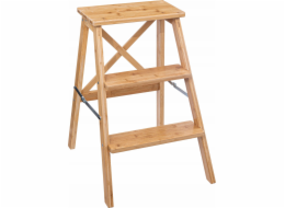 5five Skládací žebřík, nízký, bambus, 3 schody, 63,5 cm