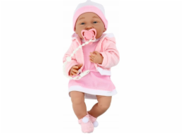 LeanToys Baby Doll s dudlíkem Šaty Čepice Růžová přikrývka Příslušenství 35 cm