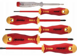 Sada nářadí Felo Sada 5 ks šroubováků FELO Ergonic VDE + zkoušečka napětí 220-250V + magnetizér