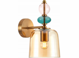 Nástěnné svítidlo Italux Italux Namos WL-27092A-MC-BRO nástěnné svítidlo moderní kovové skleněné stínidlo 1x40W E27 zlatá/vícebarevná