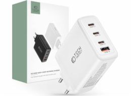 Nabíječka Tech-Protect TECH-PROTECT NC100W-GAN 4-PORTOVÁ SÍŤOVÁ NABÍJEČKA PD100W/QC3.0 BÍLÁ