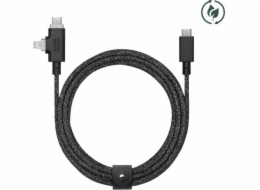 Native Union USB-C – USB-C + Lightning kabel 2,4 m černý (BELT-PROCCL-COS-NP)